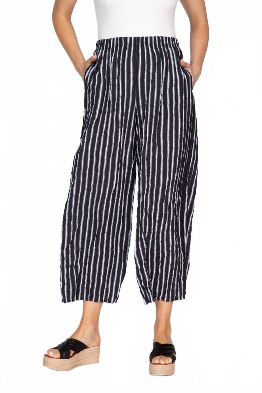 NEW OLIVIA BY HABITAT sol stripe easy flood pant in black and white